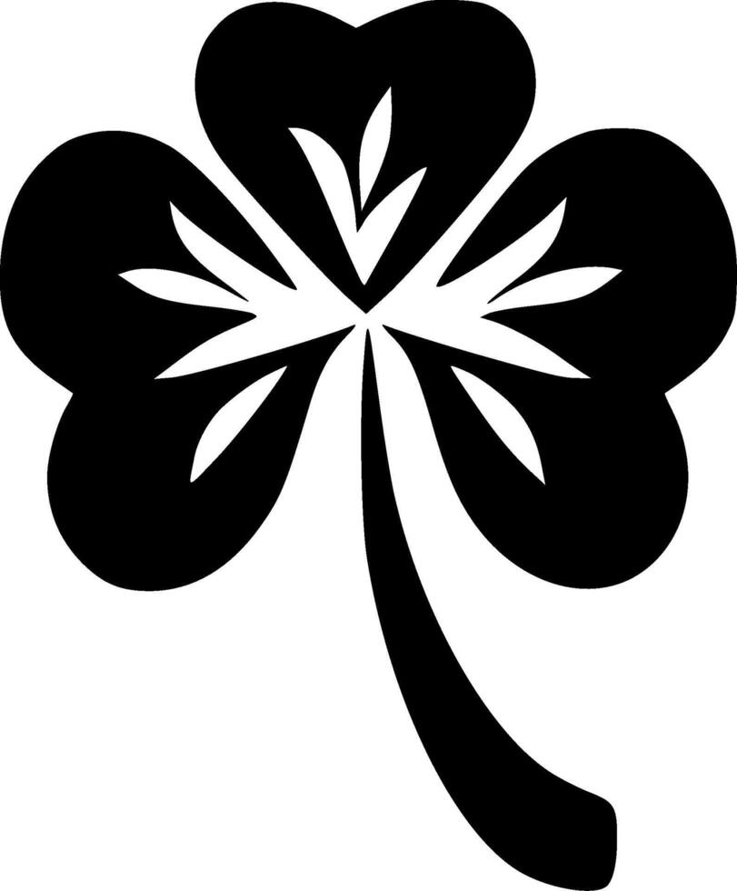 Shamrock - Black and White Isolated Icon - illustration vector