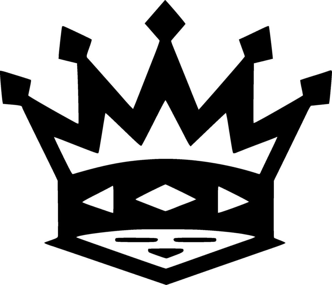 Crown - Black and White Isolated Icon - illustration vector