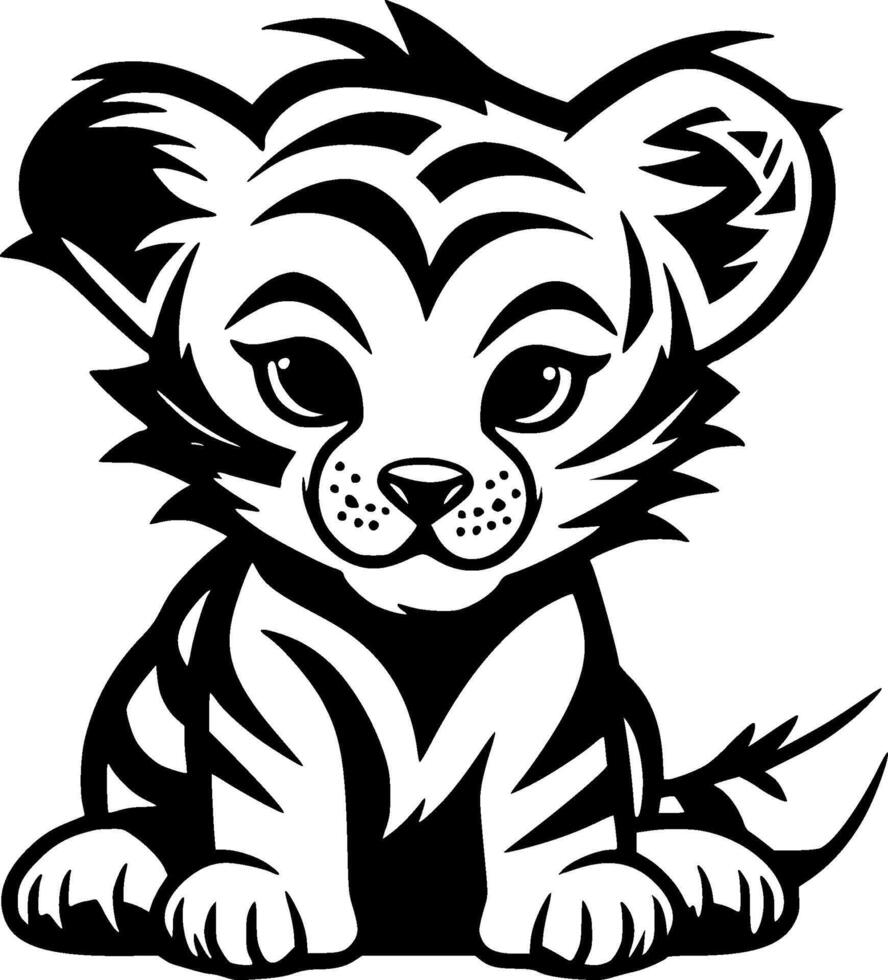 Tiger, Minimalist and Simple Silhouette - illustration vector