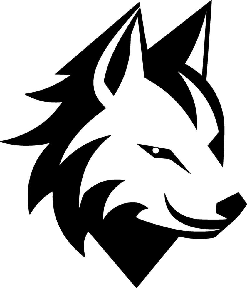Wolf, Black and White illustration vector