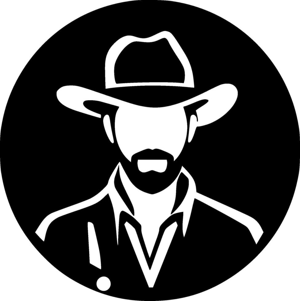 Cowboy, Black and White illustration vector