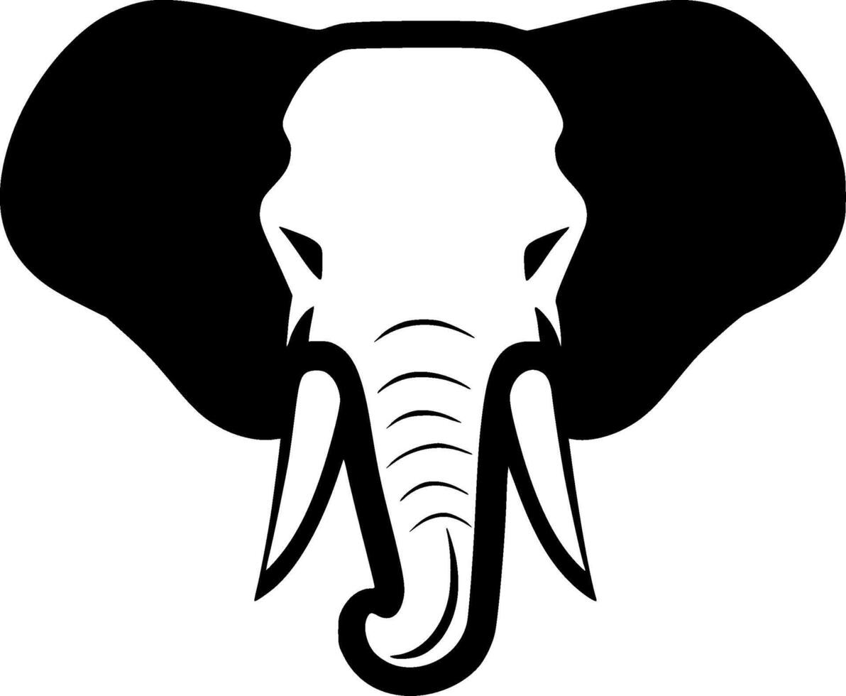 Elephant, Black and White illustration vector