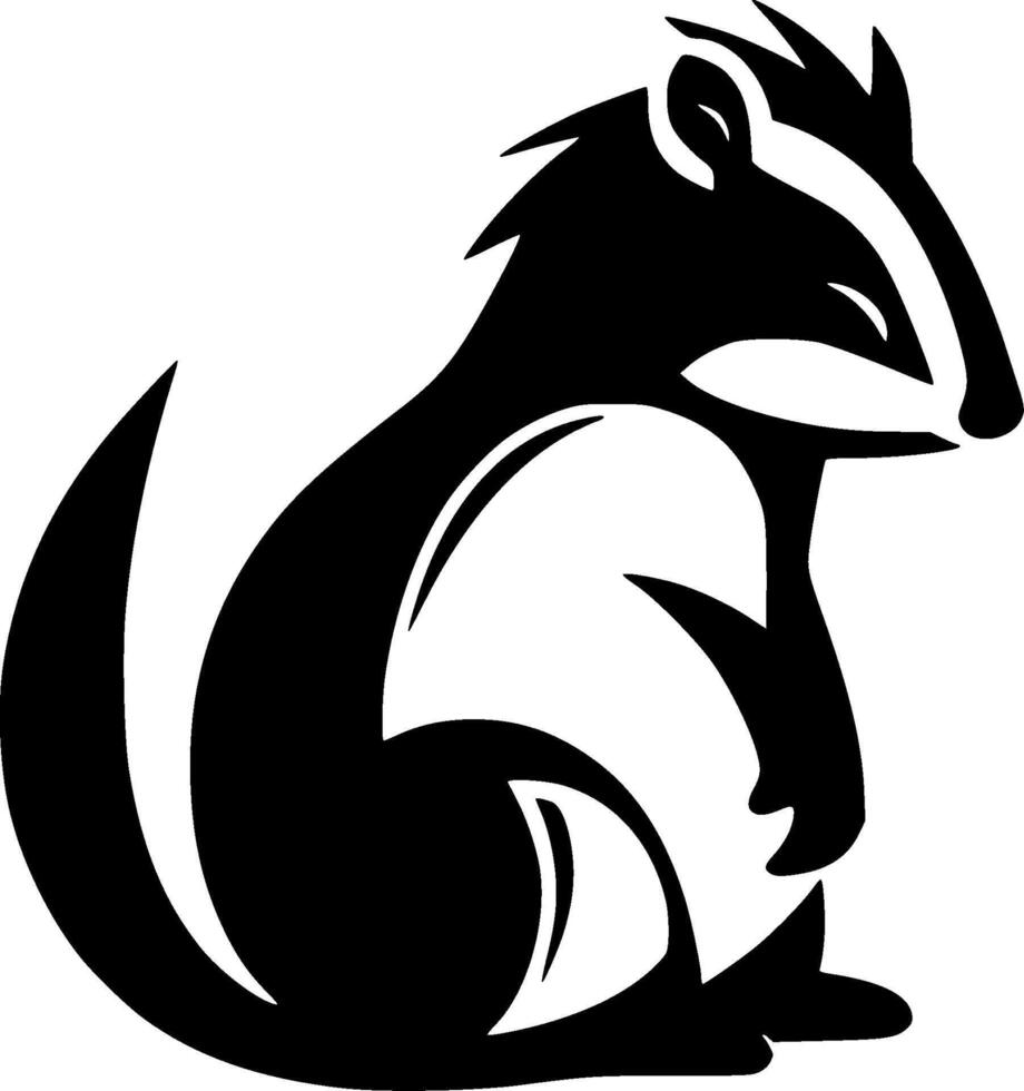 Skunk, Minimalist and Simple Silhouette - illustration vector