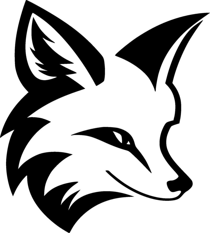 Fox, Black and White illustration vector