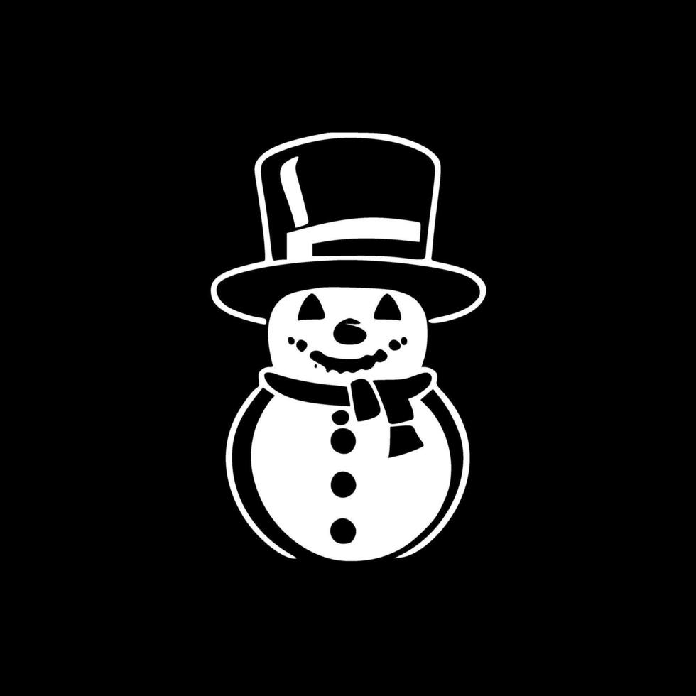 Snowman, Minimalist and Simple Silhouette - illustration vector