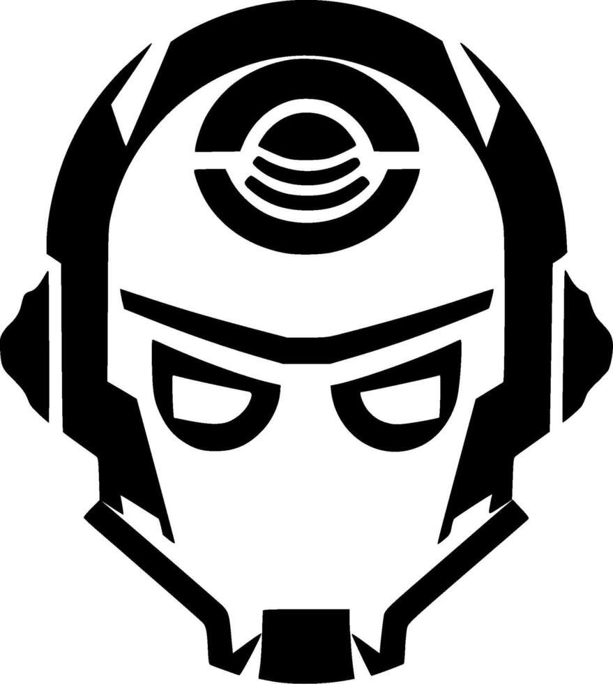 Robot - Black and White Isolated Icon - illustration vector