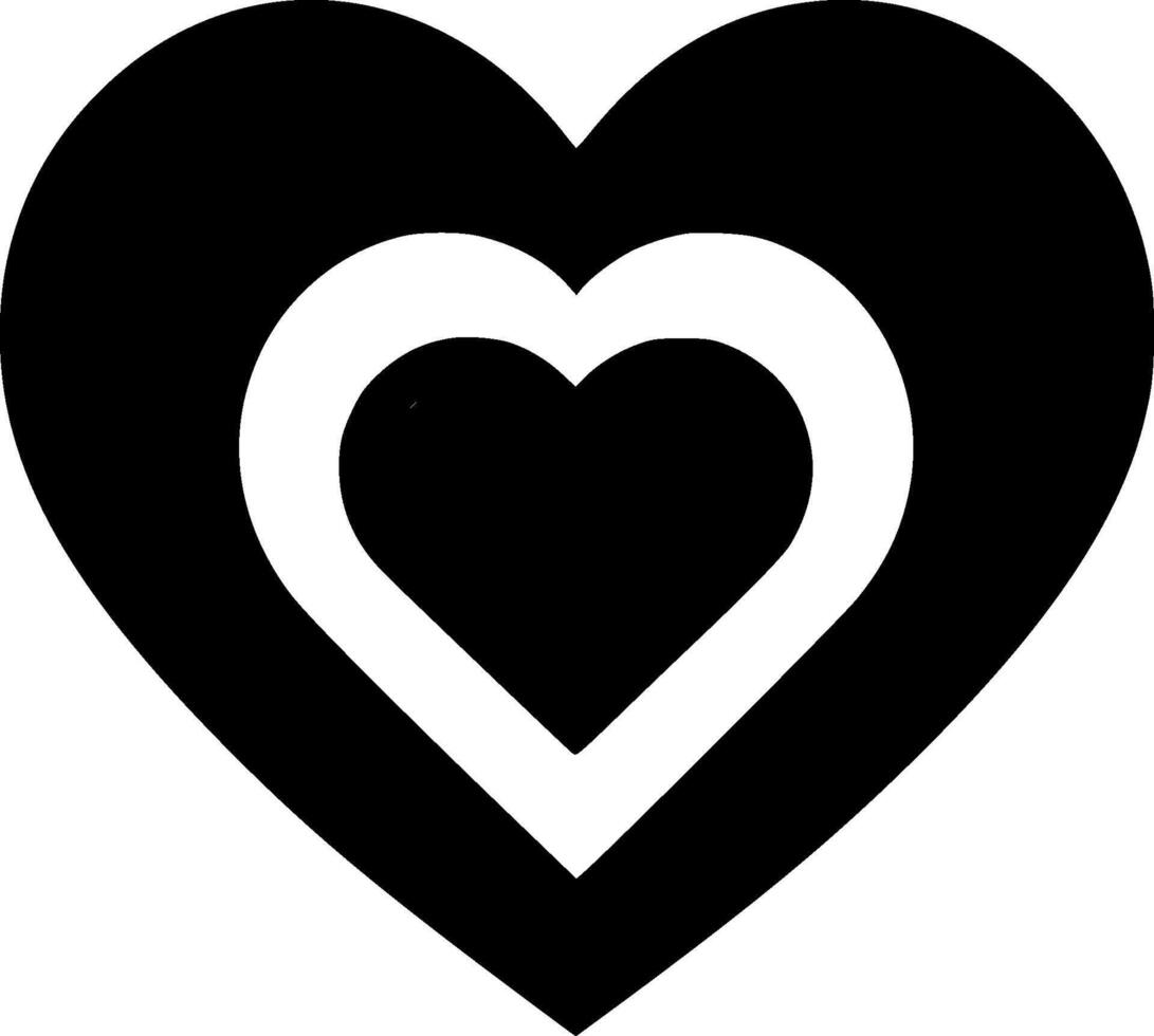 Heart - Black and White Isolated Icon - illustration vector