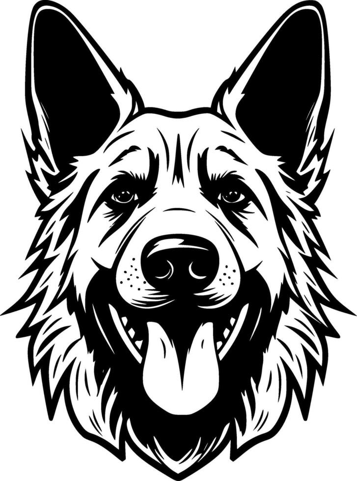 German Shepherd, Minimalist and Simple Silhouette - illustration vector