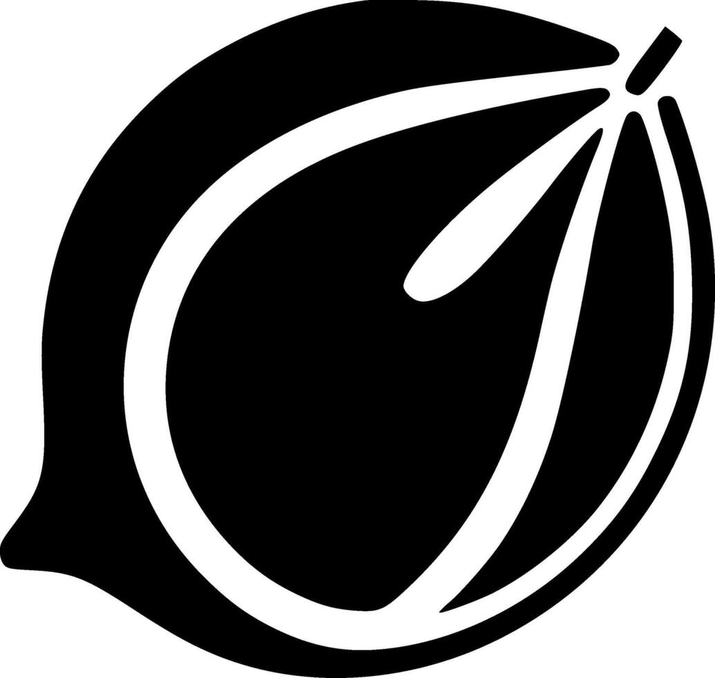 Lemon - Black and White Isolated Icon - illustration vector