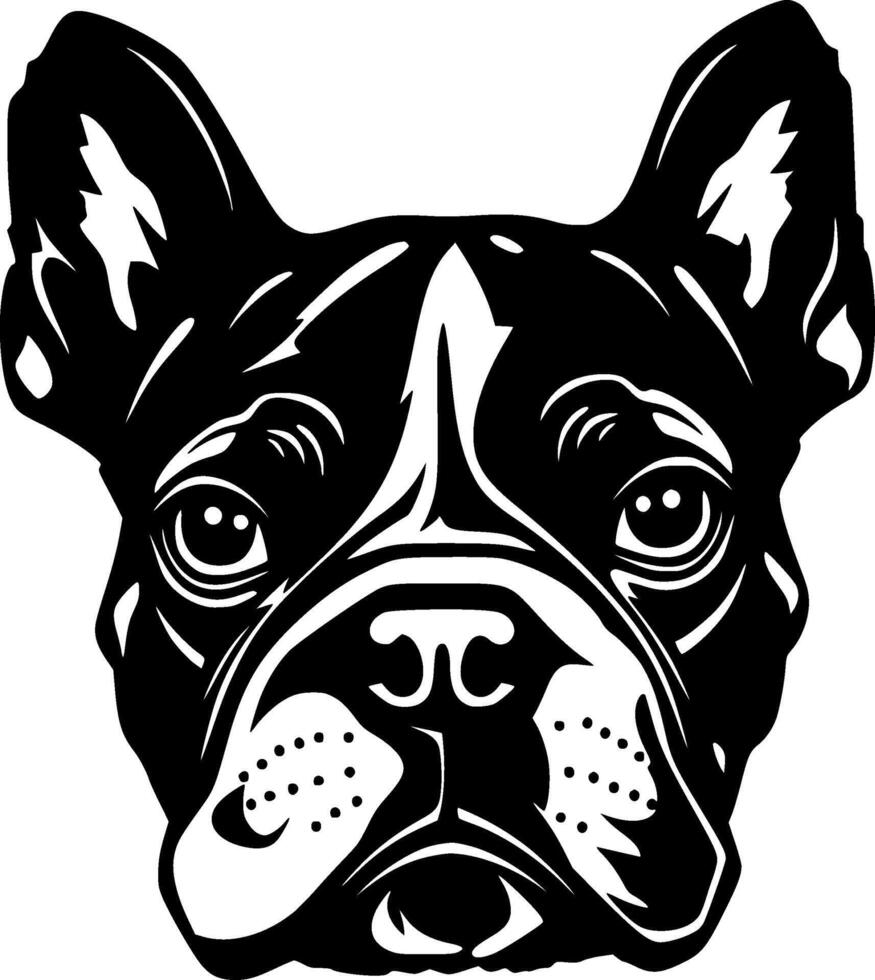 French Bulldog, Black and White illustration vector