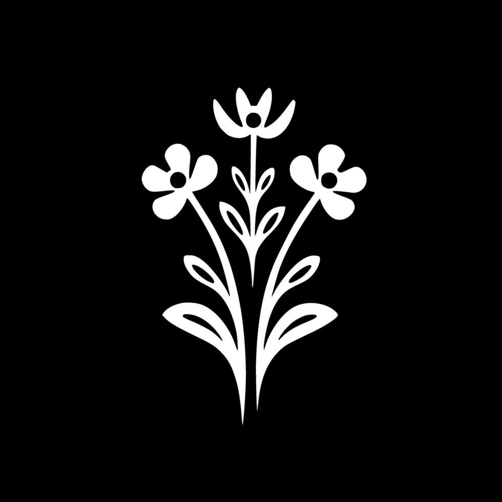 Flowers, Minimalist and Simple Silhouette - illustration vector