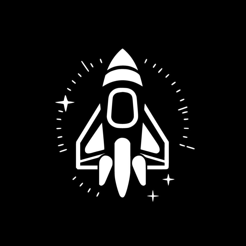Rocket, Minimalist and Simple Silhouette - illustration vector