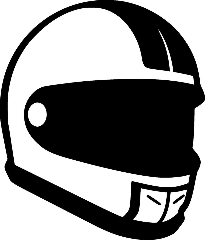 Helmet - Black and White Isolated Icon - illustration vector