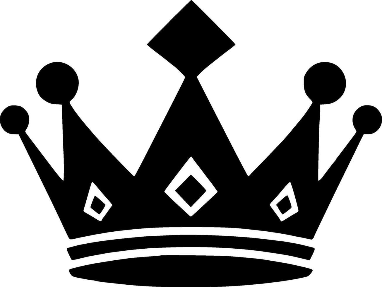 Crown - Black and White Isolated Icon - illustration vector