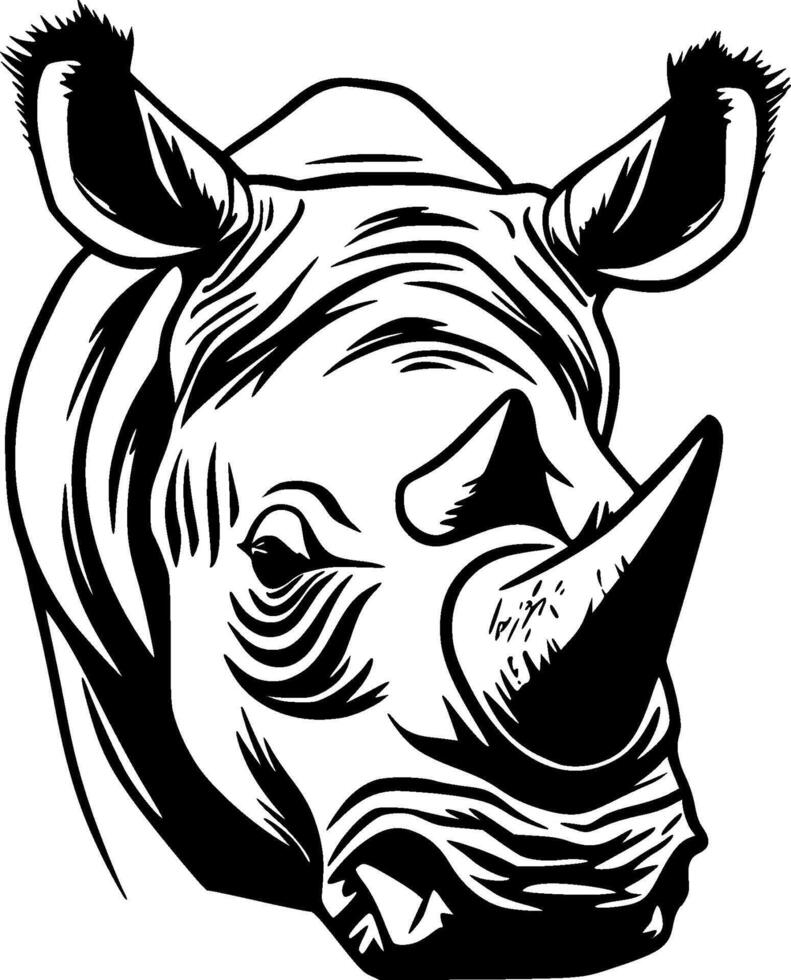 Rhinoceros, Minimalist and Simple Silhouette - illustration vector