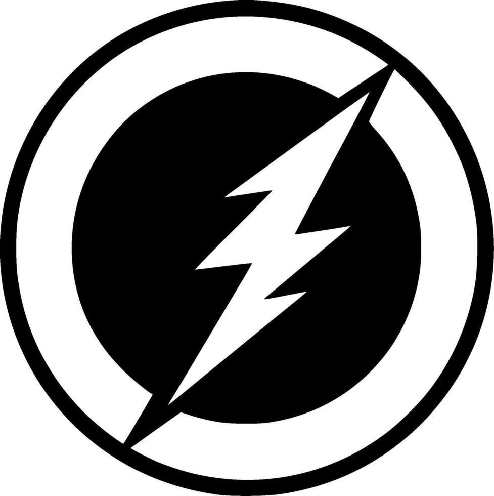 Lightning - Black and White Isolated Icon - illustration vector