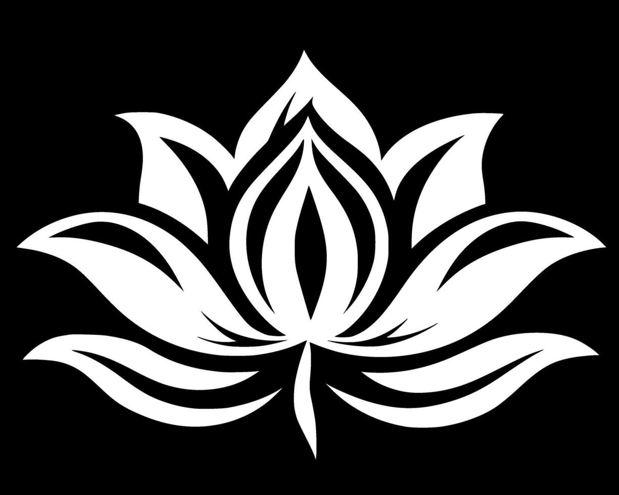 Flower - Black and White Isolated Icon - illustration vector