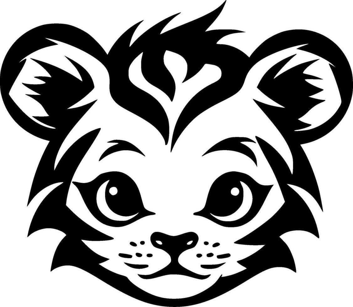 Tiger, Black and White illustration vector