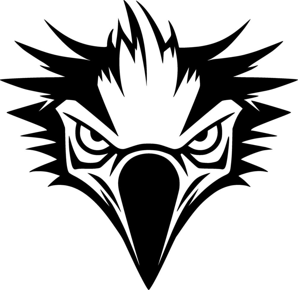 Vulture, Black and White illustration vector