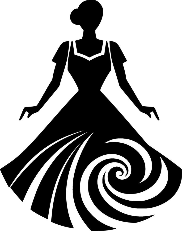 Dress, Minimalist and Simple Silhouette - illustration vector
