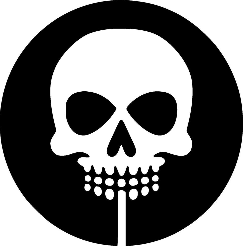 Death - Black and White Isolated Icon - illustration vector