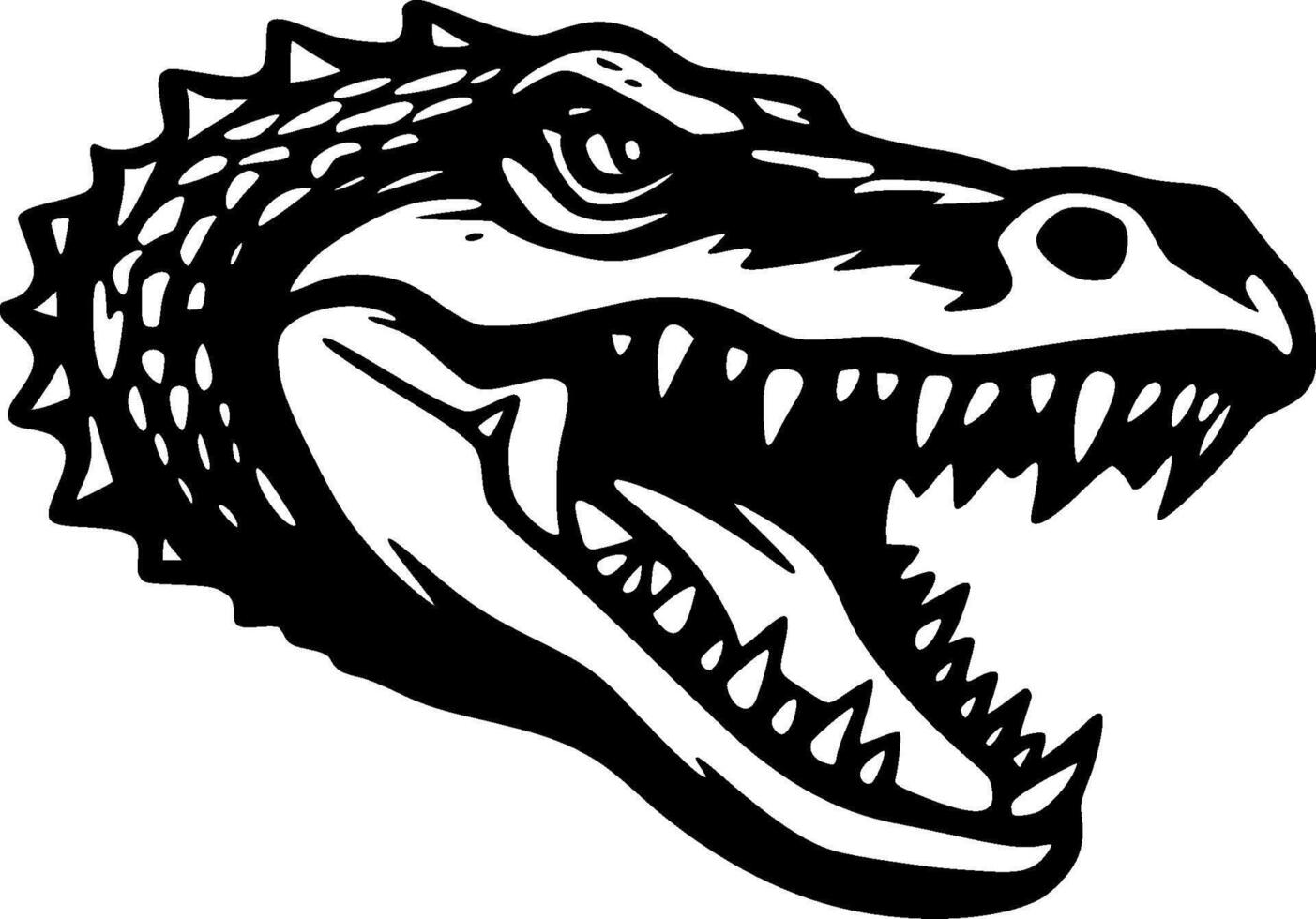 Alligator, Black and White illustration vector