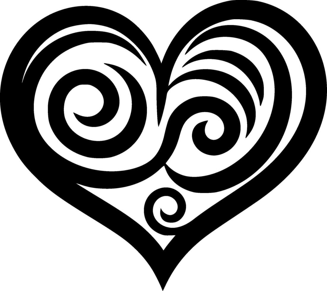 Heart, Black and White illustration vector