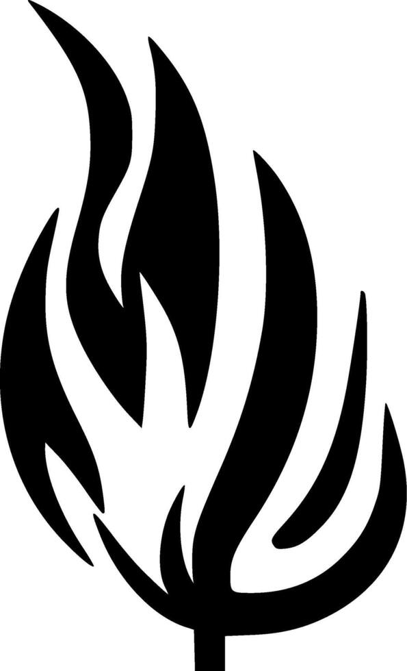 Fire - Black and White Isolated Icon - illustration vector