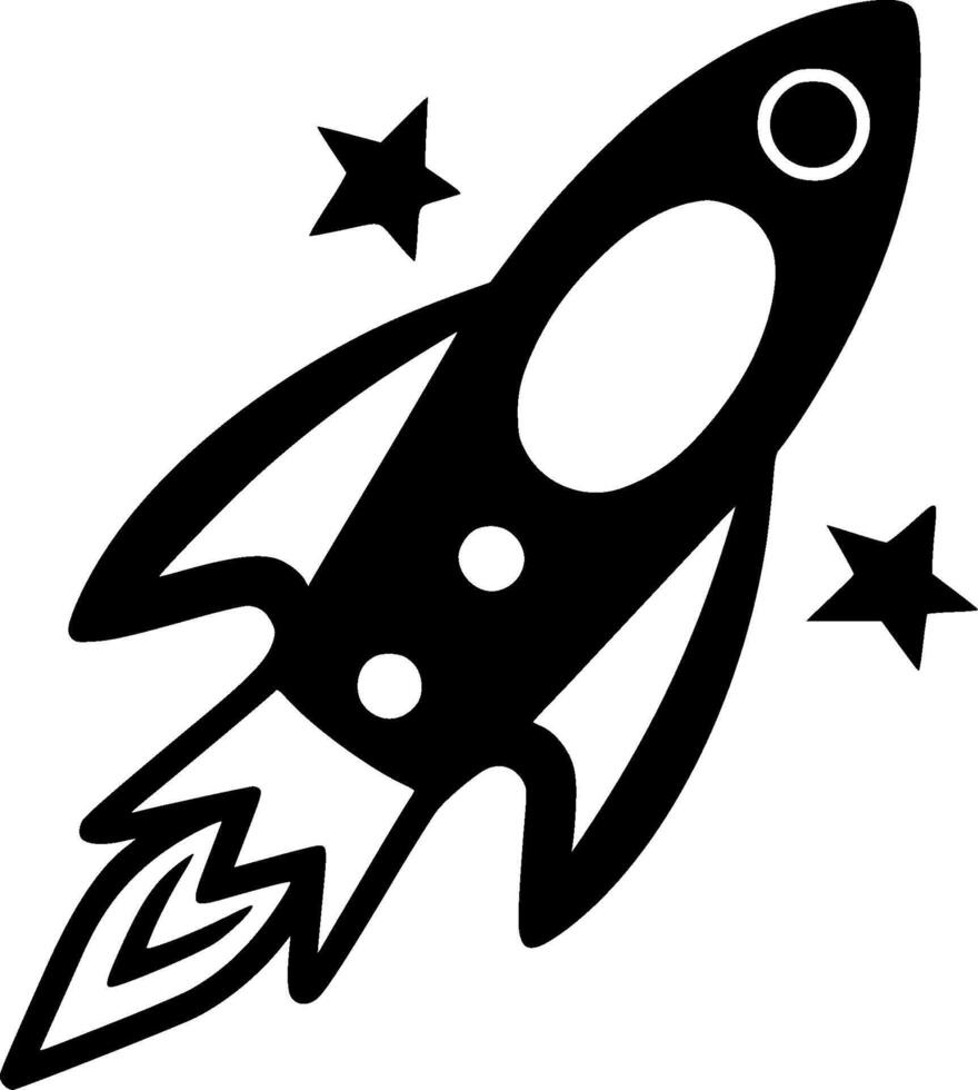 Rocket, Minimalist and Simple Silhouette - illustration vector