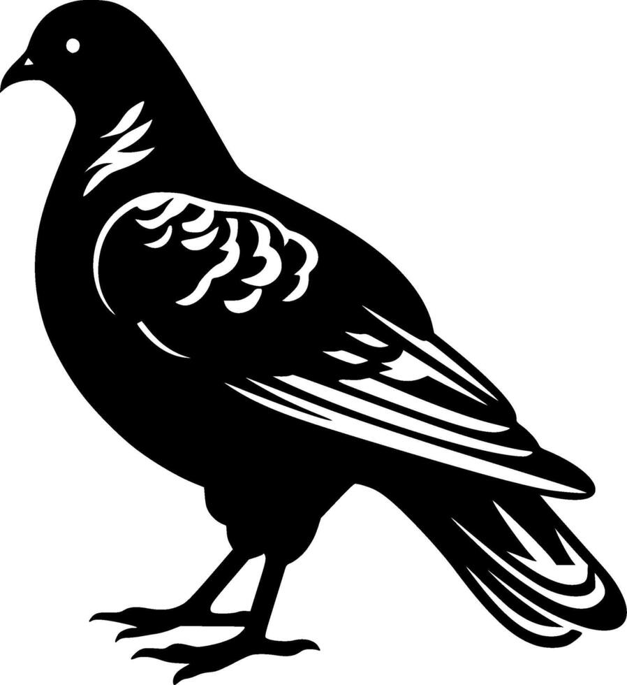 Pigeon, Minimalist and Simple Silhouette - illustration vector
