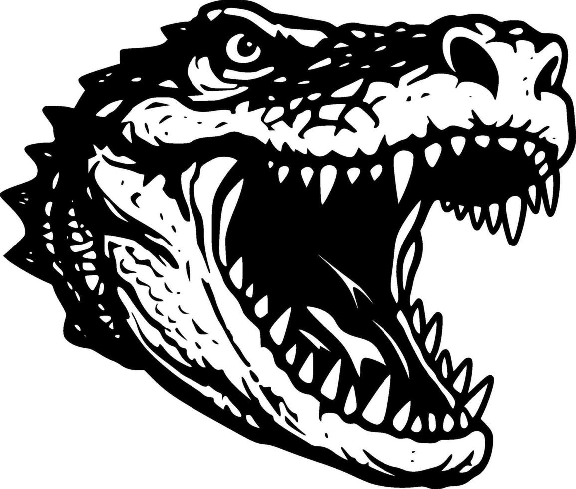 Crocodile, Minimalist and Simple Silhouette - illustration vector