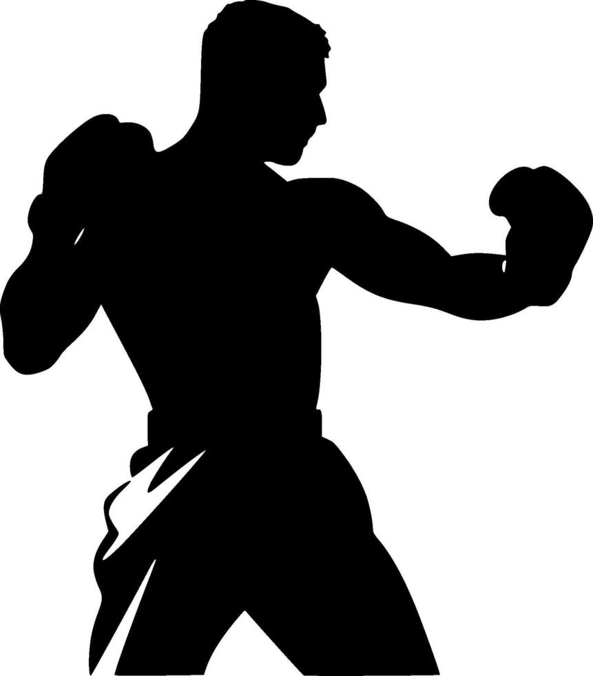 Boxing, Black and White illustration vector