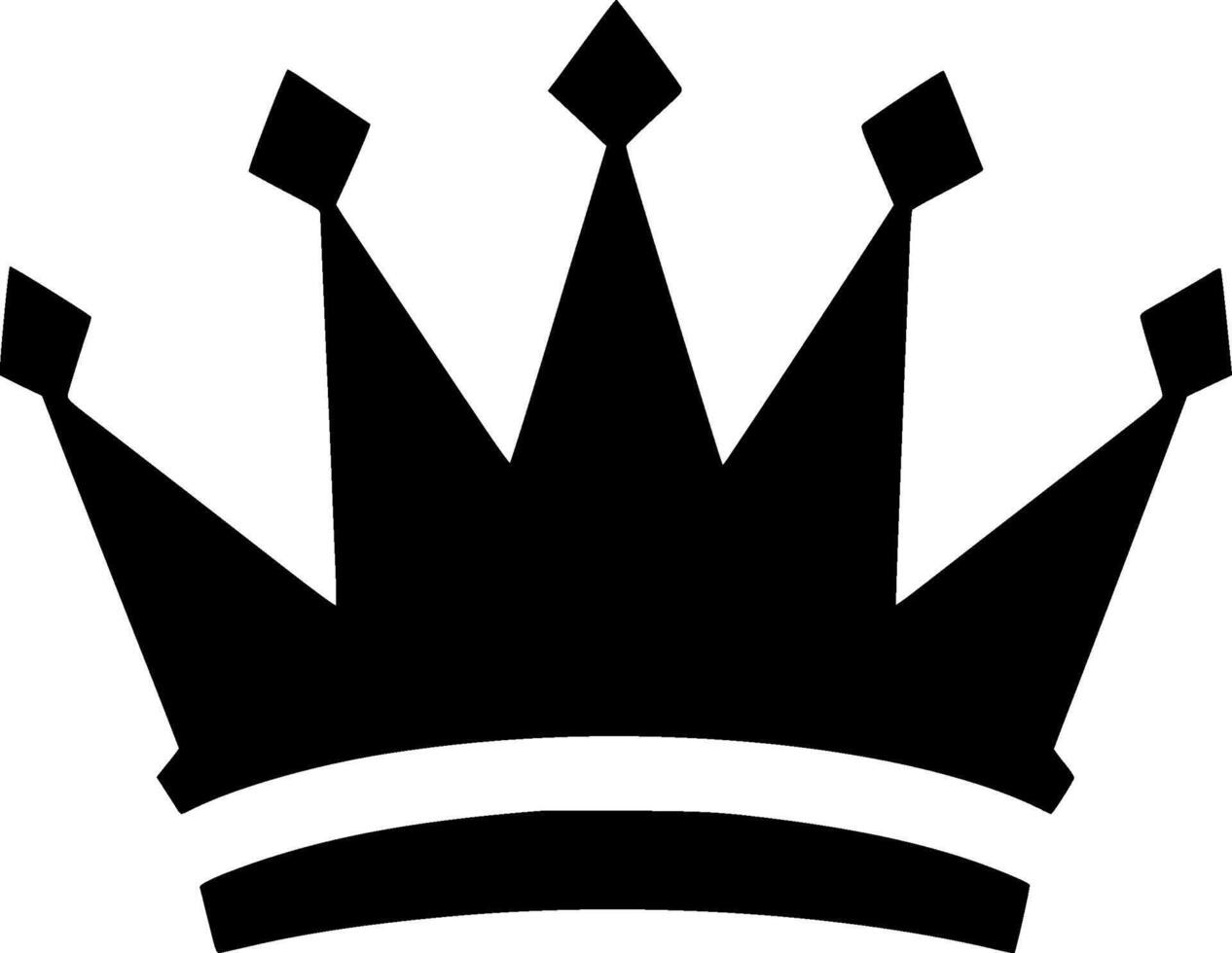 Crown - Black and White Isolated Icon - illustration vector