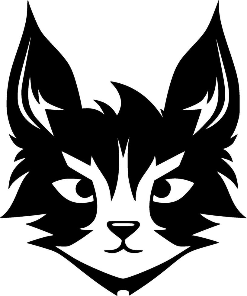 Cat - Black and White Isolated Icon - illustration vector
