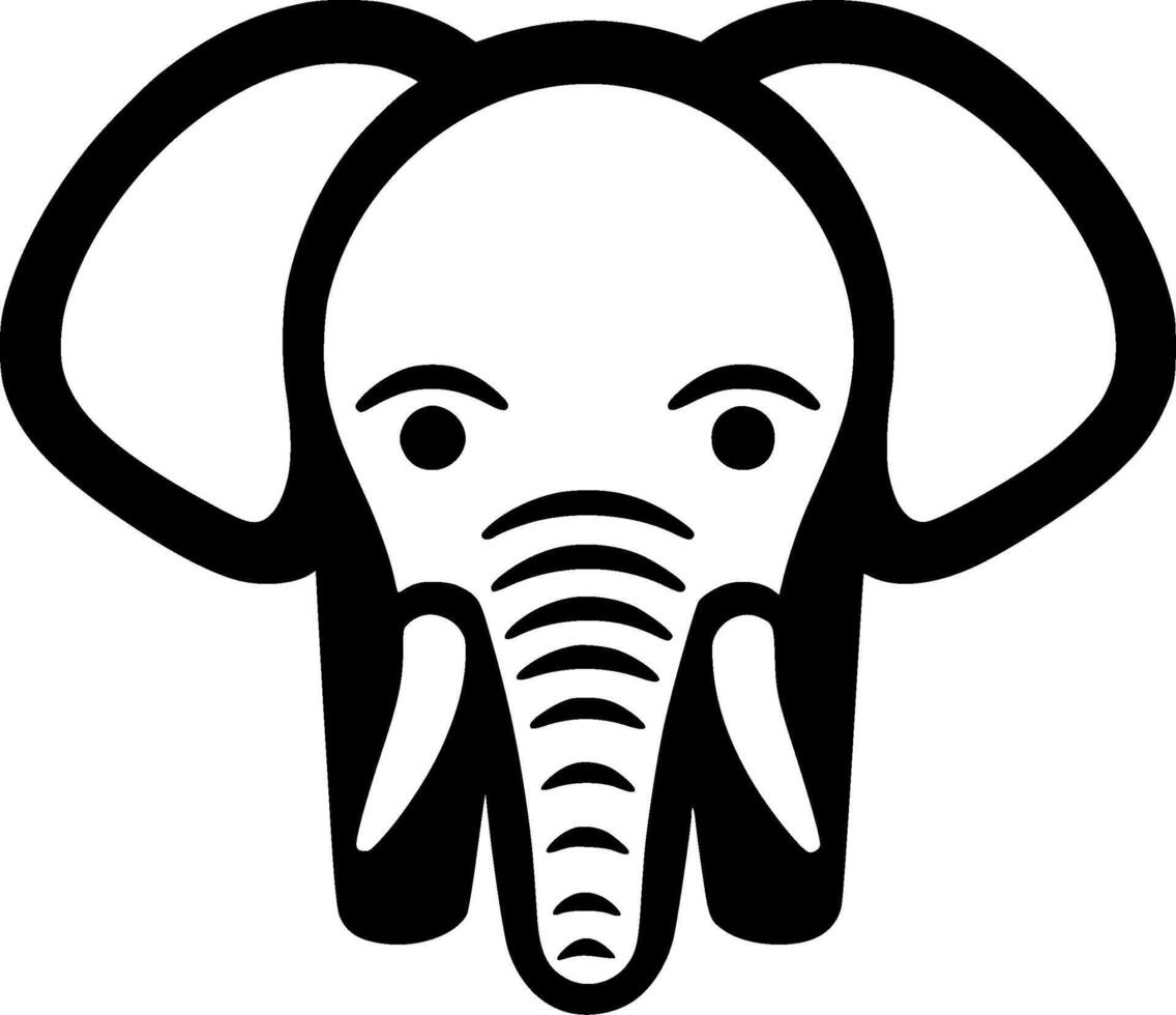 Elephant, Black and White illustration vector