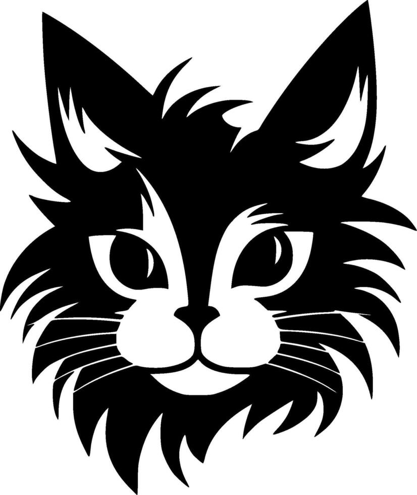 Cat, Black and White illustration vector