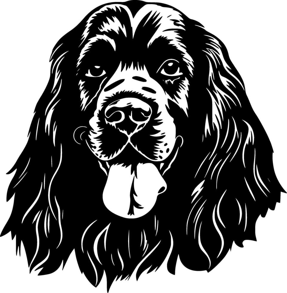 Cocker Spaniel - Black and White Isolated Icon - illustration vector