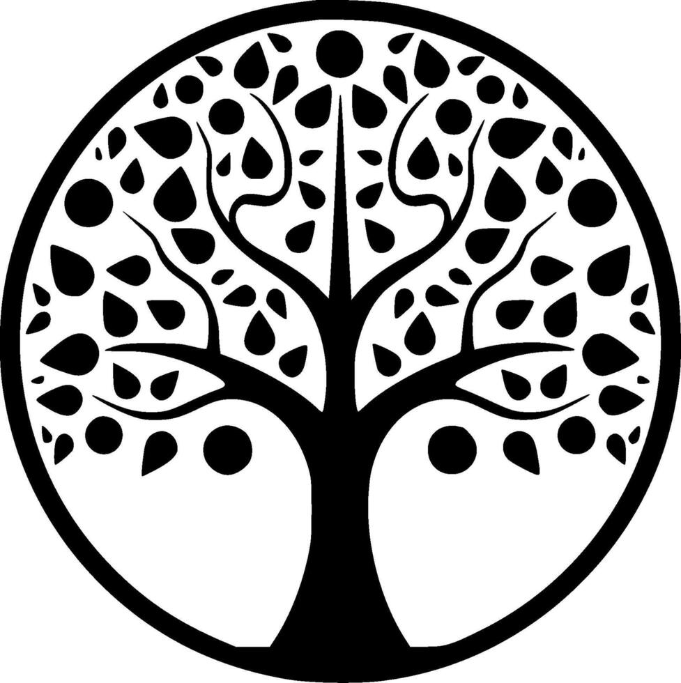Tree, Black and White illustration vector