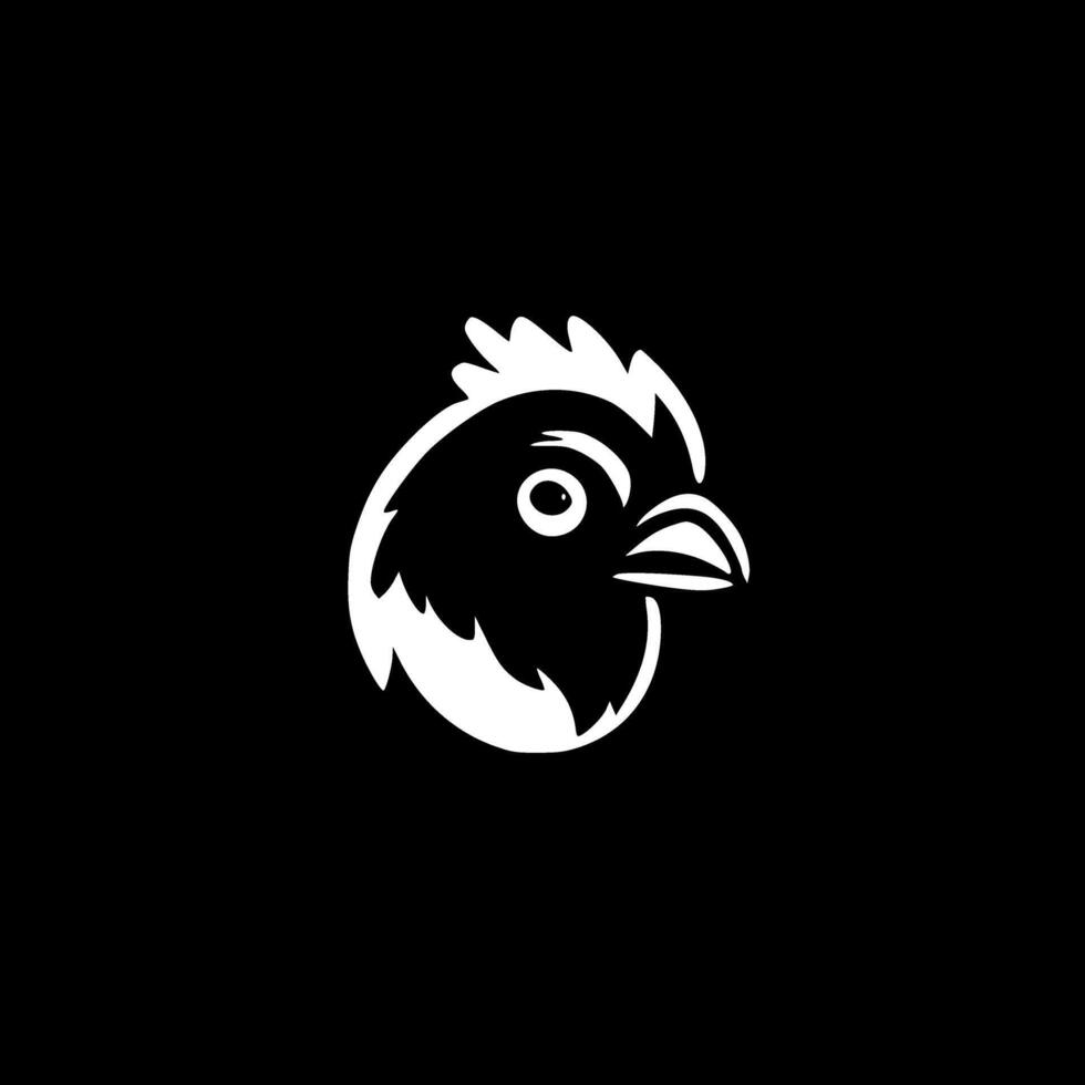 Chicken - Black and White Isolated Icon - illustration vector