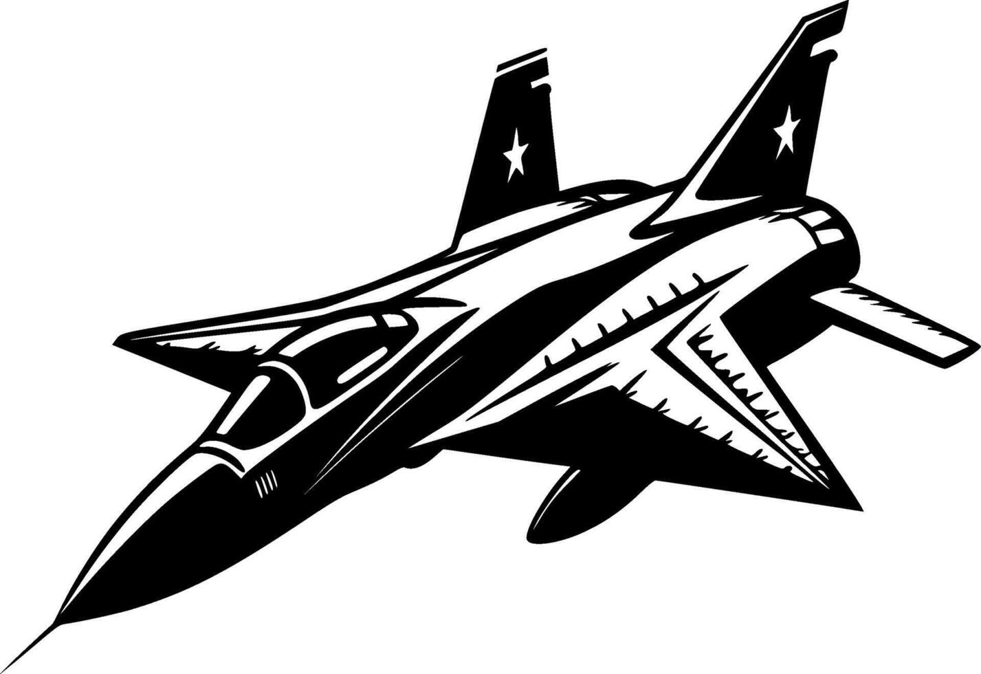 Fighter Jet - Minimalist and Flat Logo - illustration vector