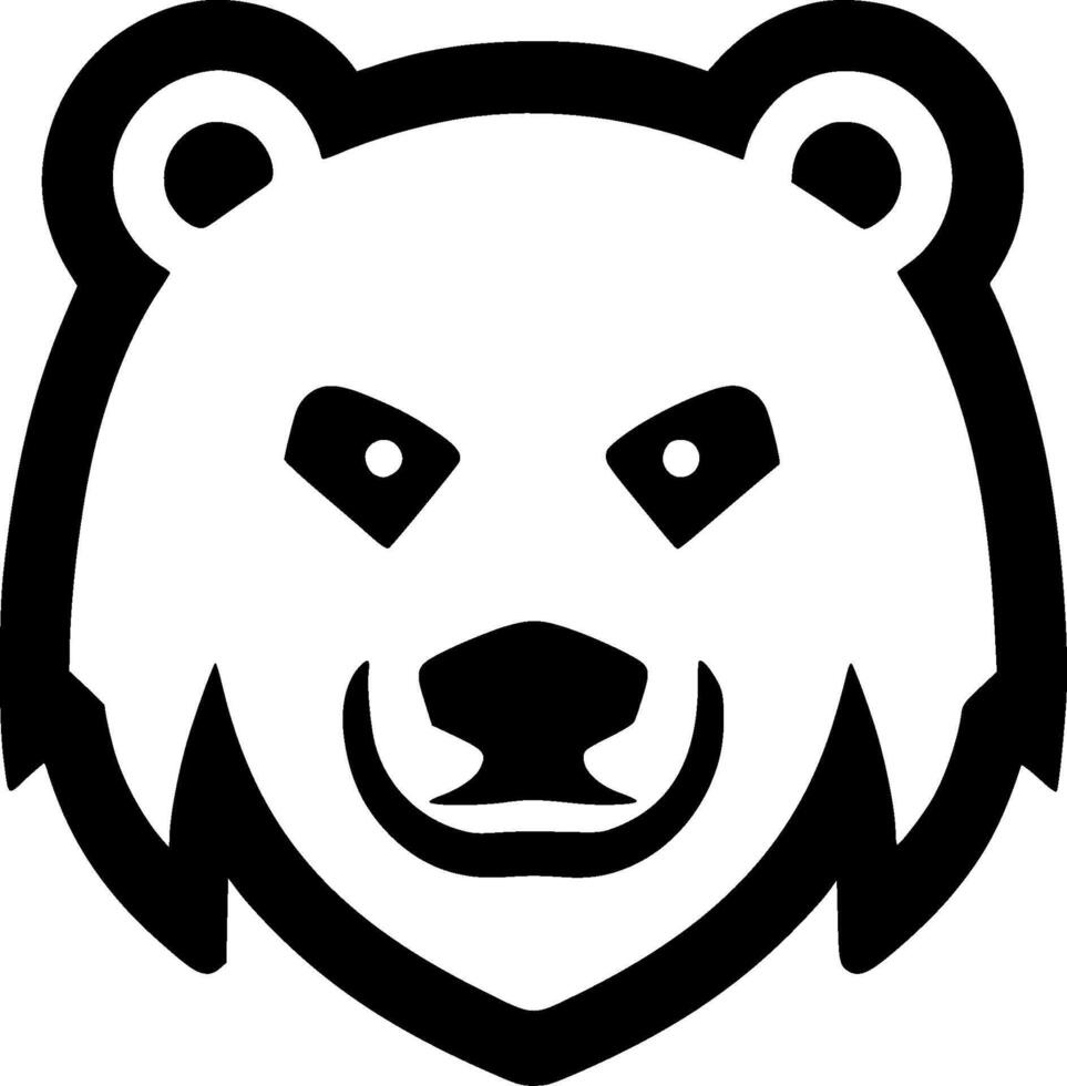 Bear - Black and White Isolated Icon - illustration vector