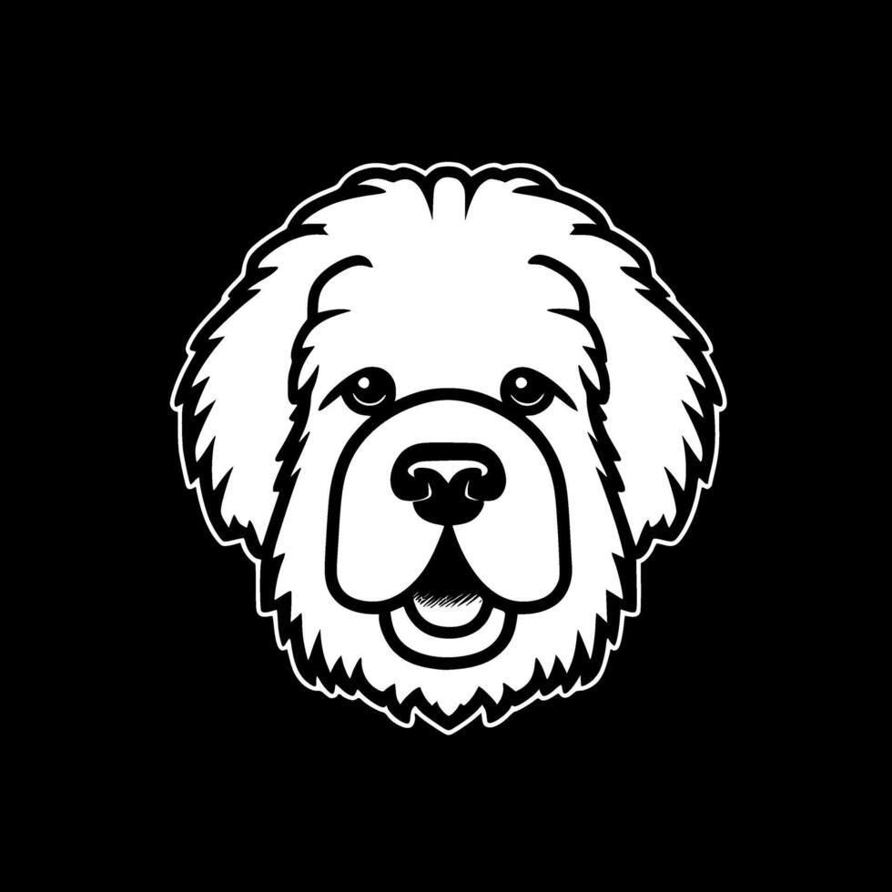 Bichon Frise - Black and White Isolated Icon - illustration vector