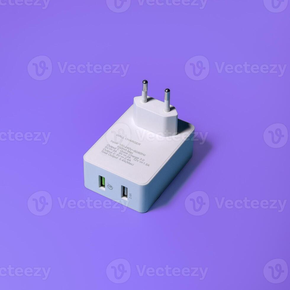 Quick charge 3.0 and simple charge 2.0 - Charger USB with two outputs. photo