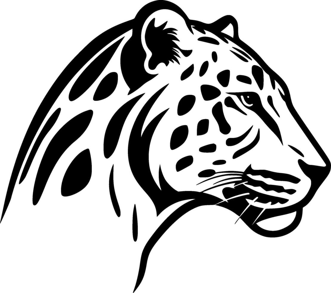 Cheetah - Black and White Isolated Icon - illustration vector