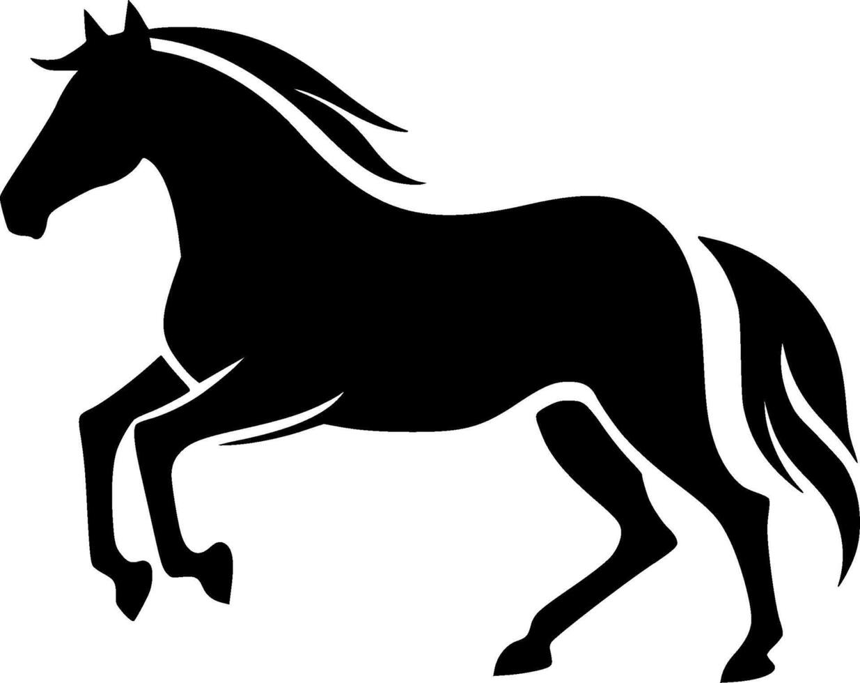 Horses, Minimalist and Simple Silhouette - illustration vector