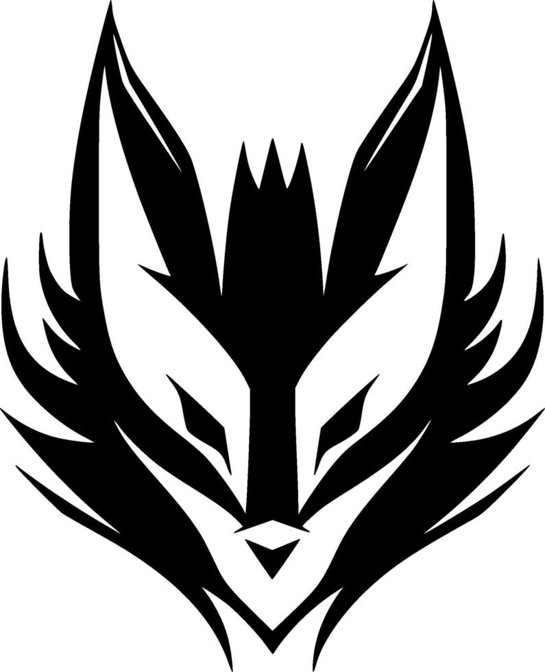 Fox, Black and White illustration vector