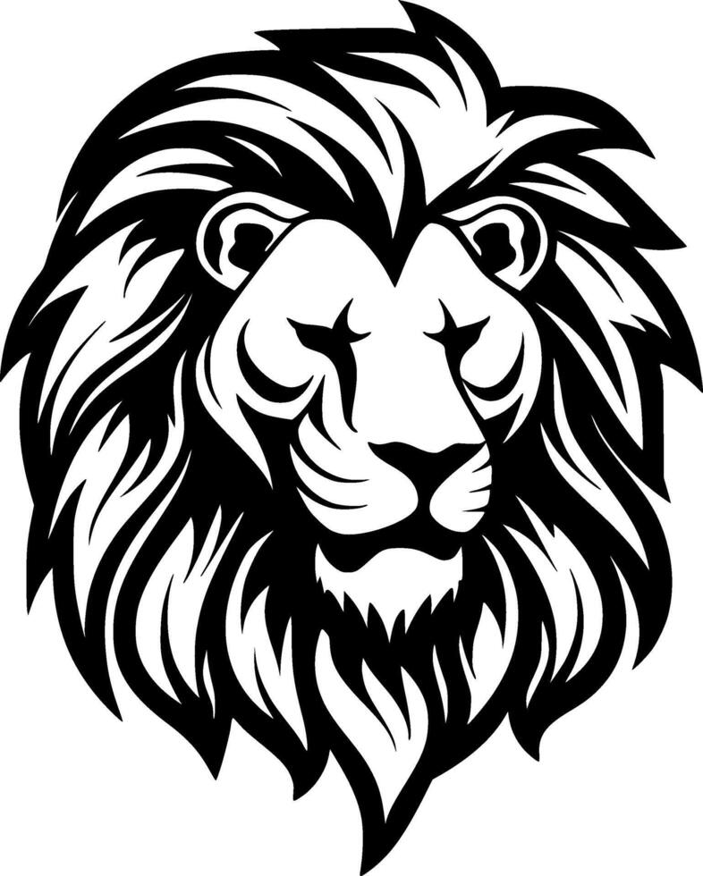 Lion - Black and White Isolated Icon - illustration vector