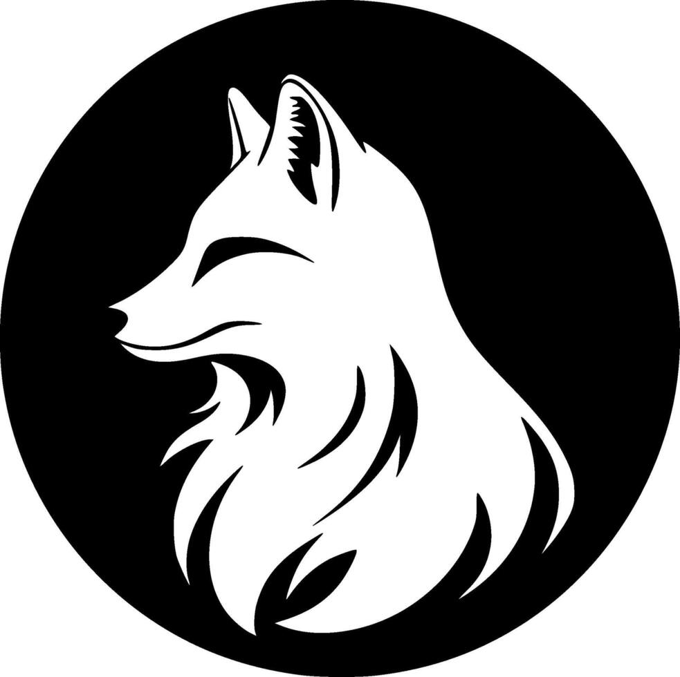 Fox, Black and White illustration vector
