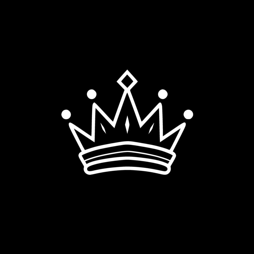 Crown, Black and White illustration vector