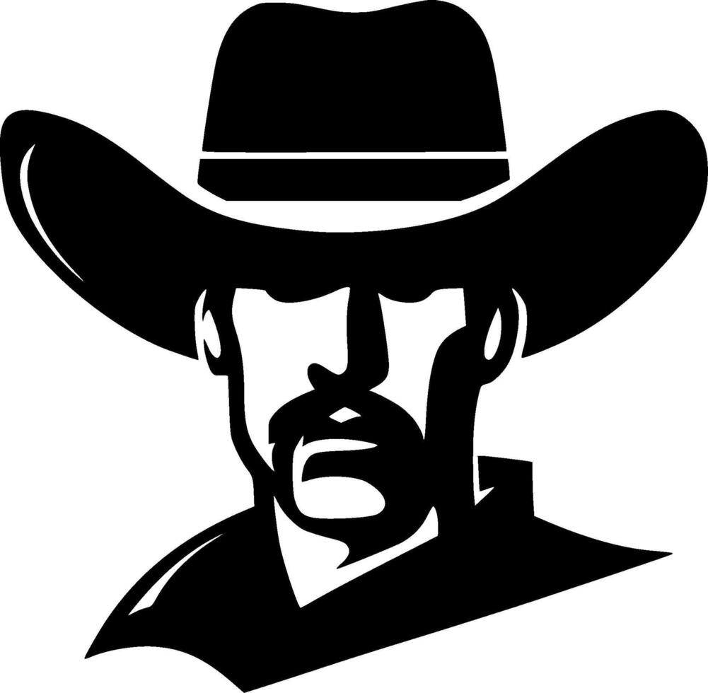 Western - Black and White Isolated Icon - illustration vector